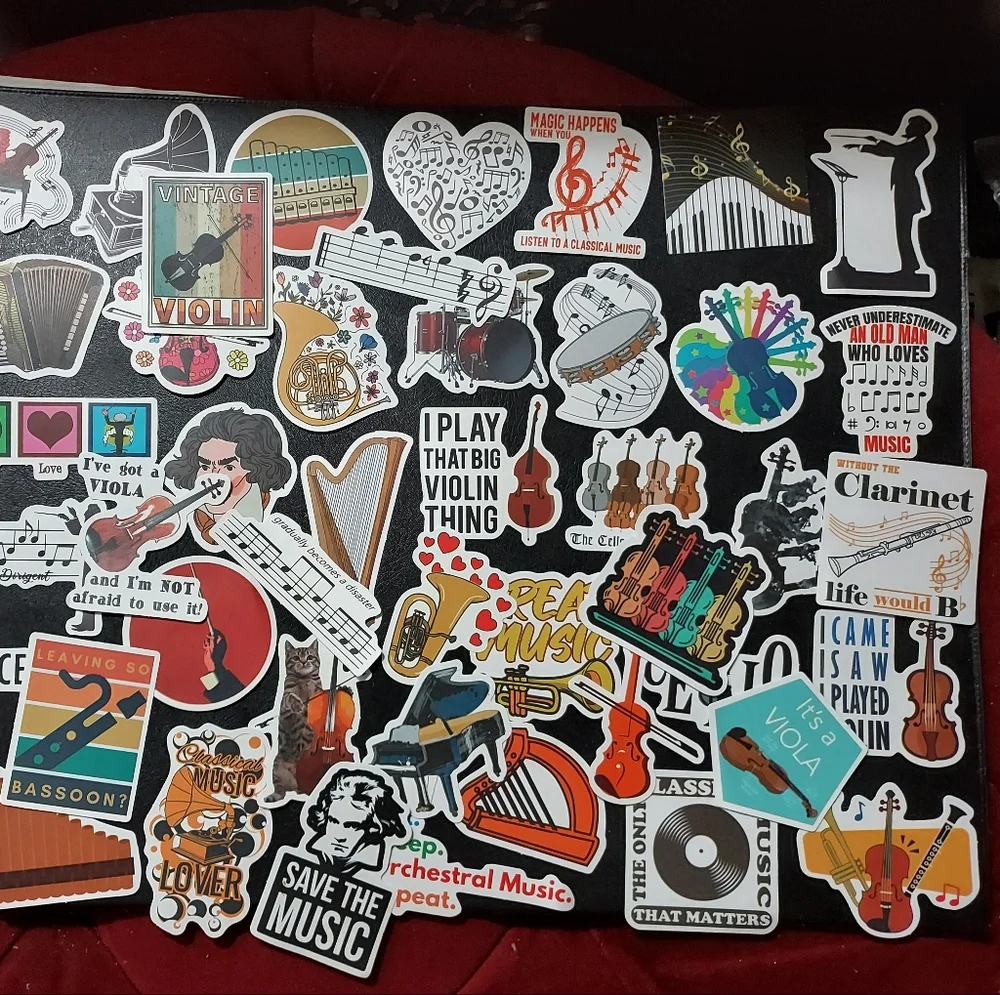 25 pcs. Music Stickers. Random. Scrapbooking, Journaling, Bottle, Celular, Books